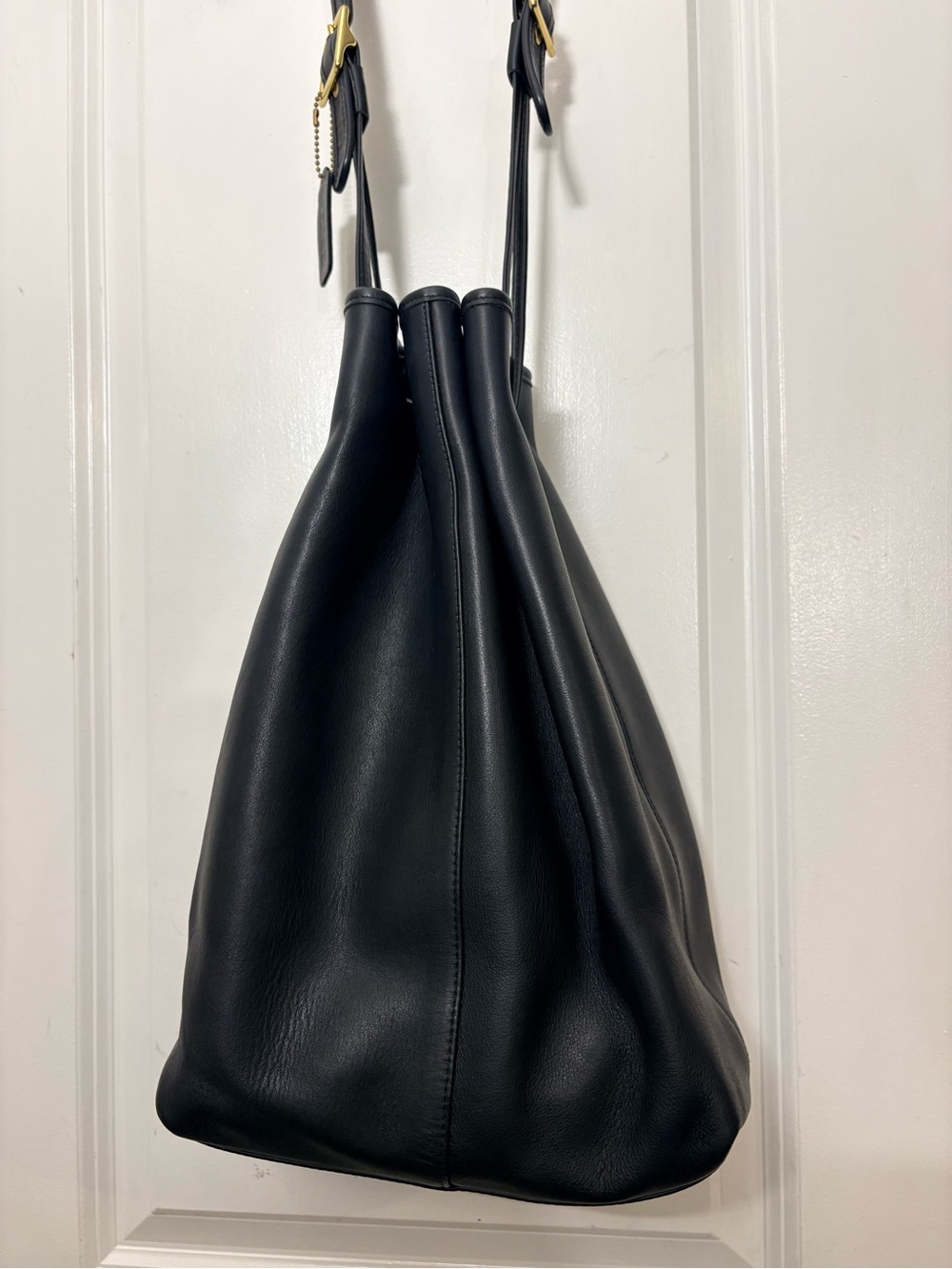 Vintage Coach Black Leather Legacy Drawstring Bucket Bag 9166 - Picture 8 of 16